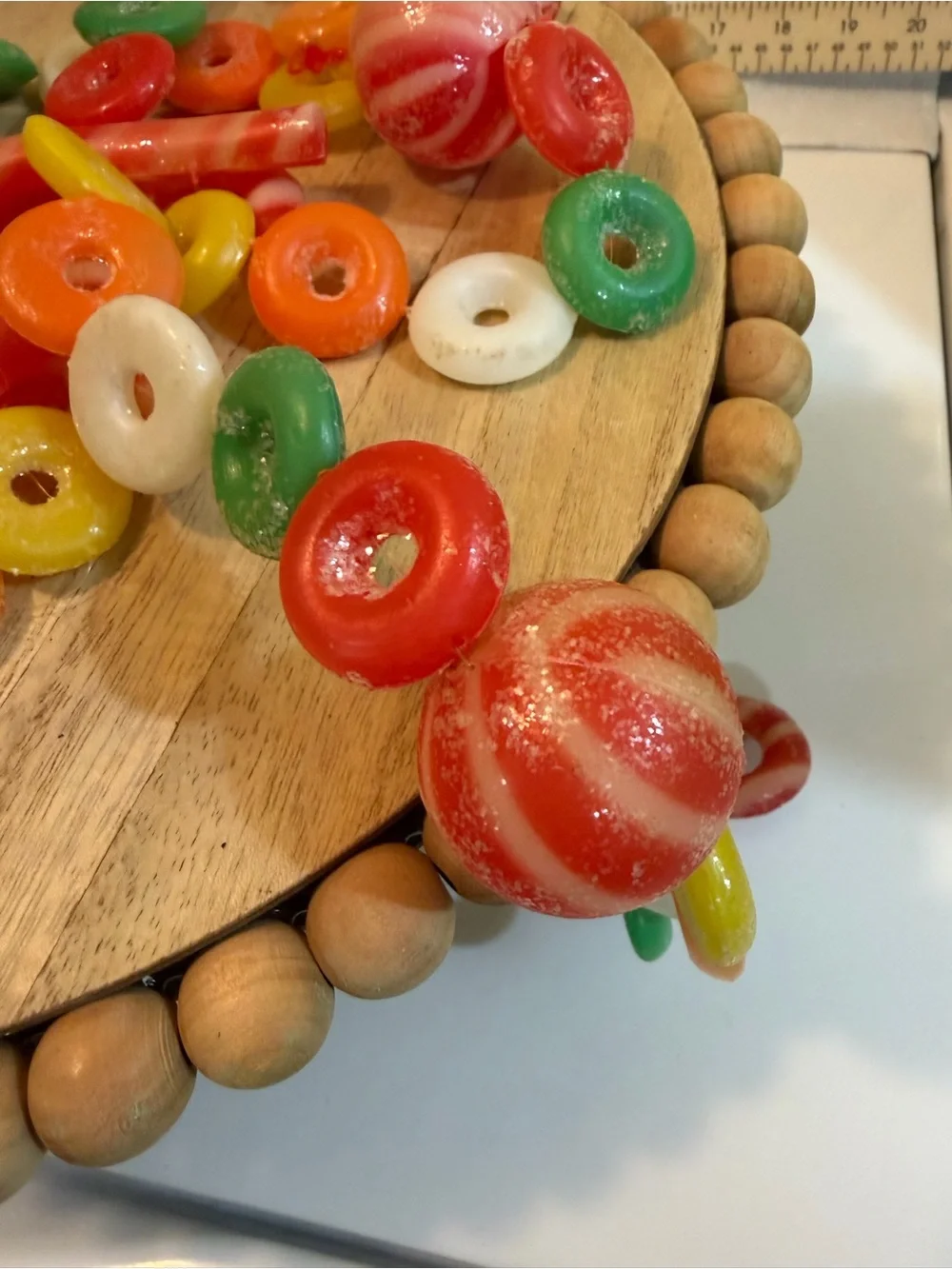 Festive Candy Necklace Strand in Red, Green, Yellow, Orange, White